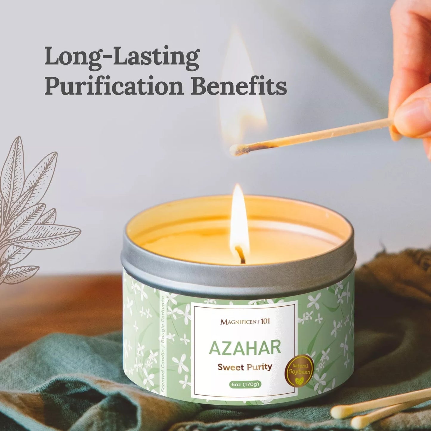 6oz Flower Intention Smudge Candle Azahar Scent