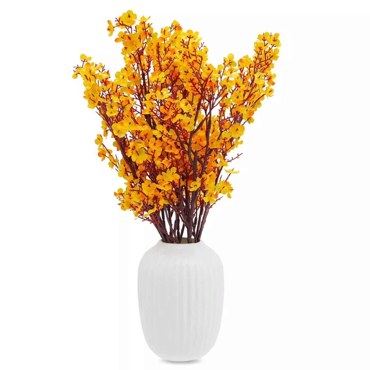 6 Pack Orange Silk Baby's Breath Flowers 20” with Stem