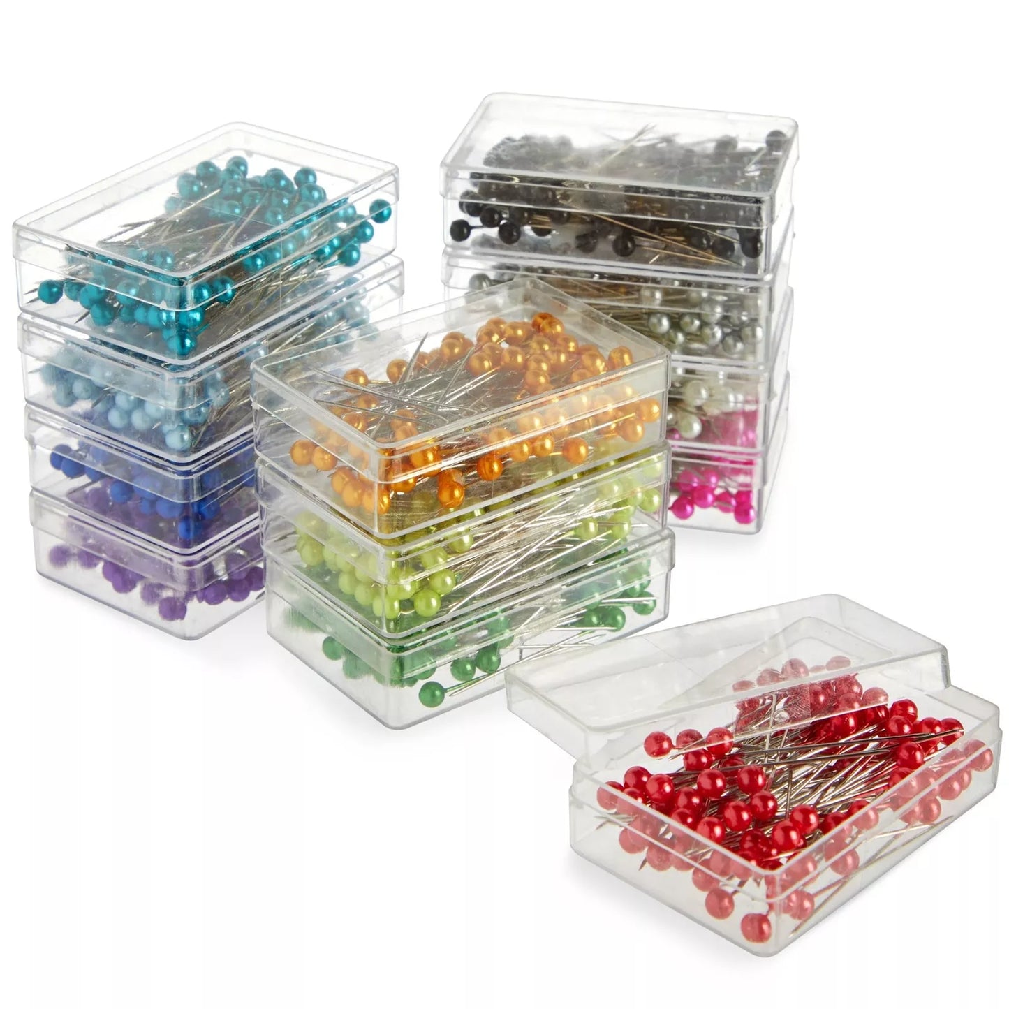 1200-Piece Sewing Pins for Fabric 1.5 In with Colored Ball Heads