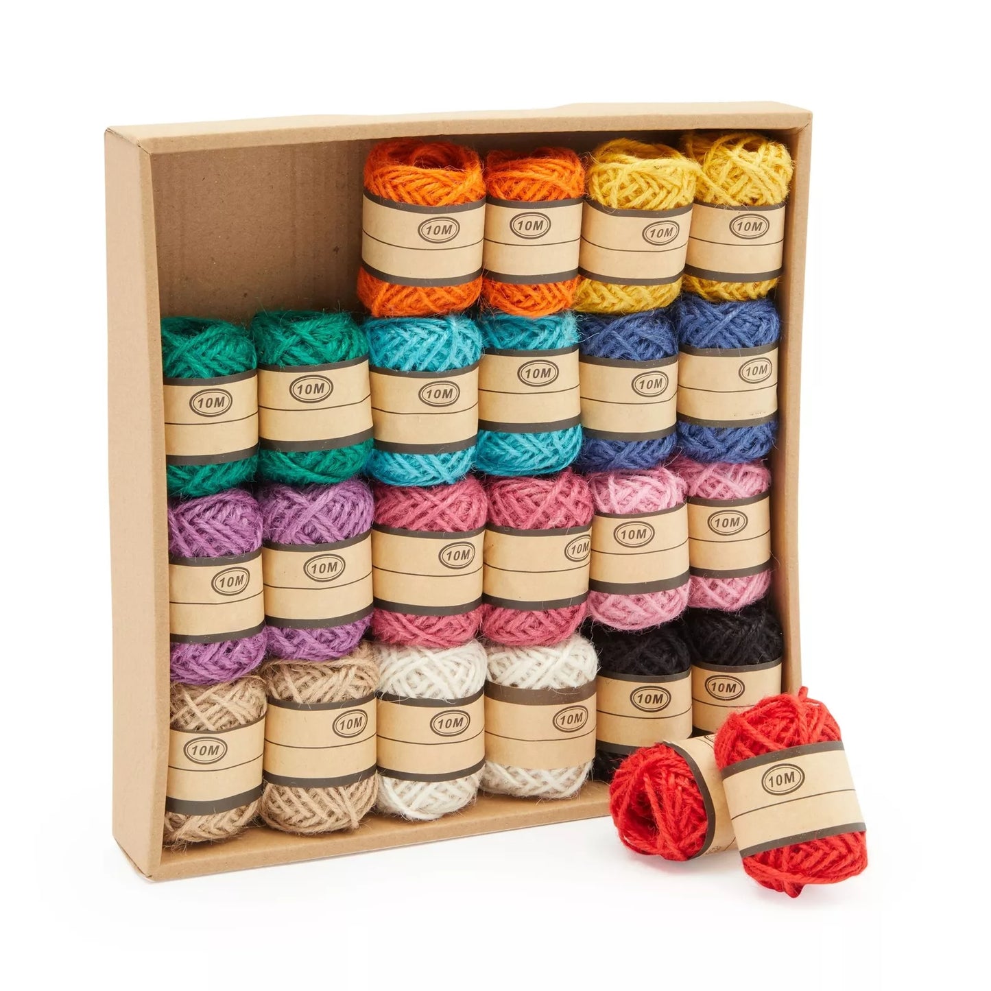 24 Rolls Colored Twine String for Crafts, 12 Colors