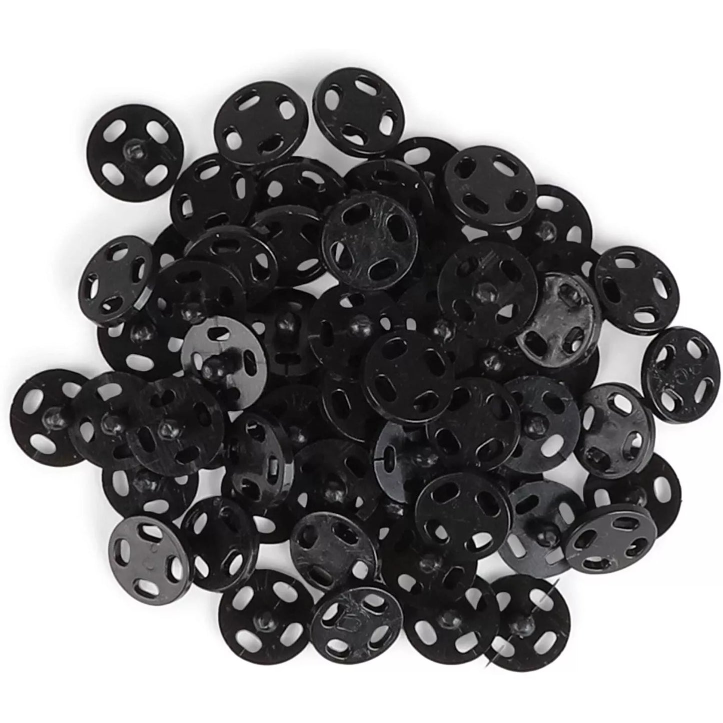 500 Pairs Black Sew-On Snap Buttons, 0.39 Inch