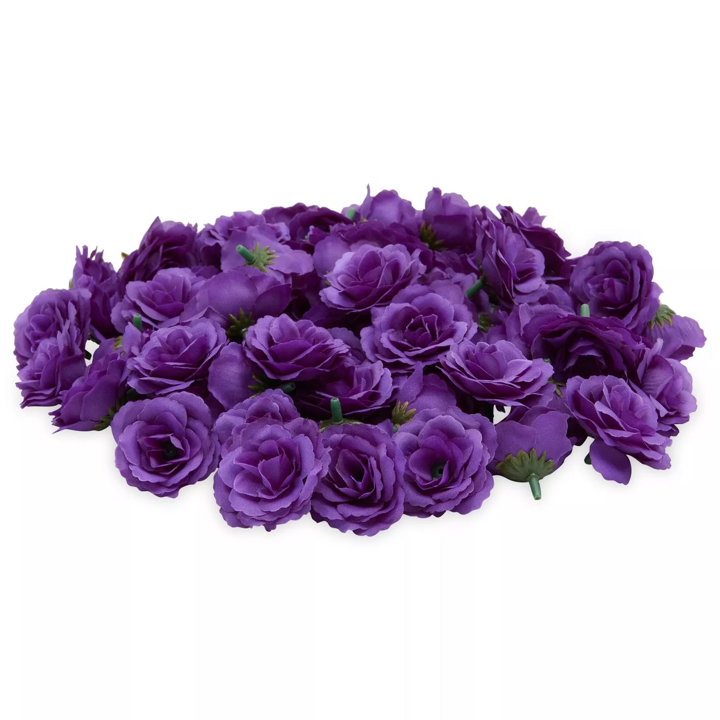 75-Pack Purple Stemless Silk Roses, 2 Inch