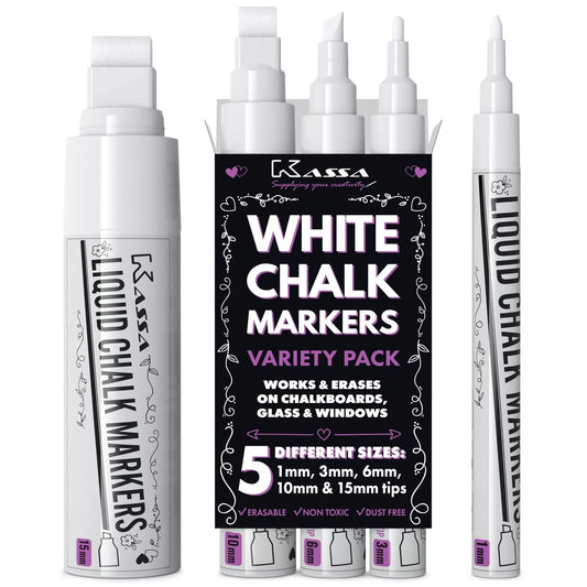 White Chalk Markers, Combo, 5 pack