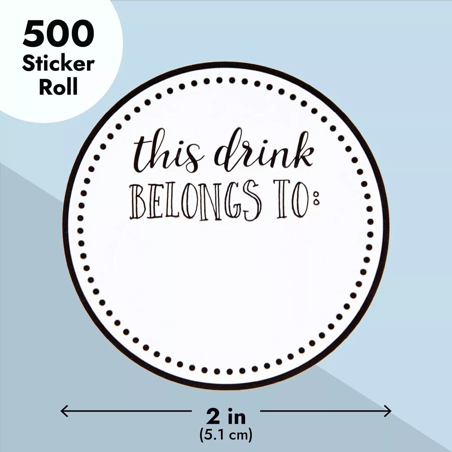 500-Pack 2-Inch Blank Drink Markers This Drink Belongs To