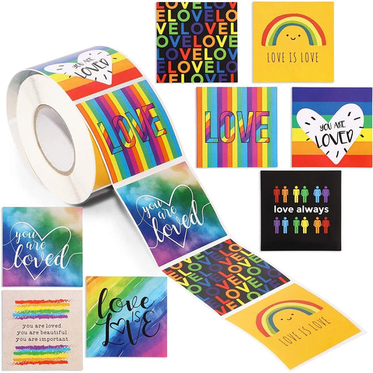 500 Count Rainbow Love Pride Sticker Decals