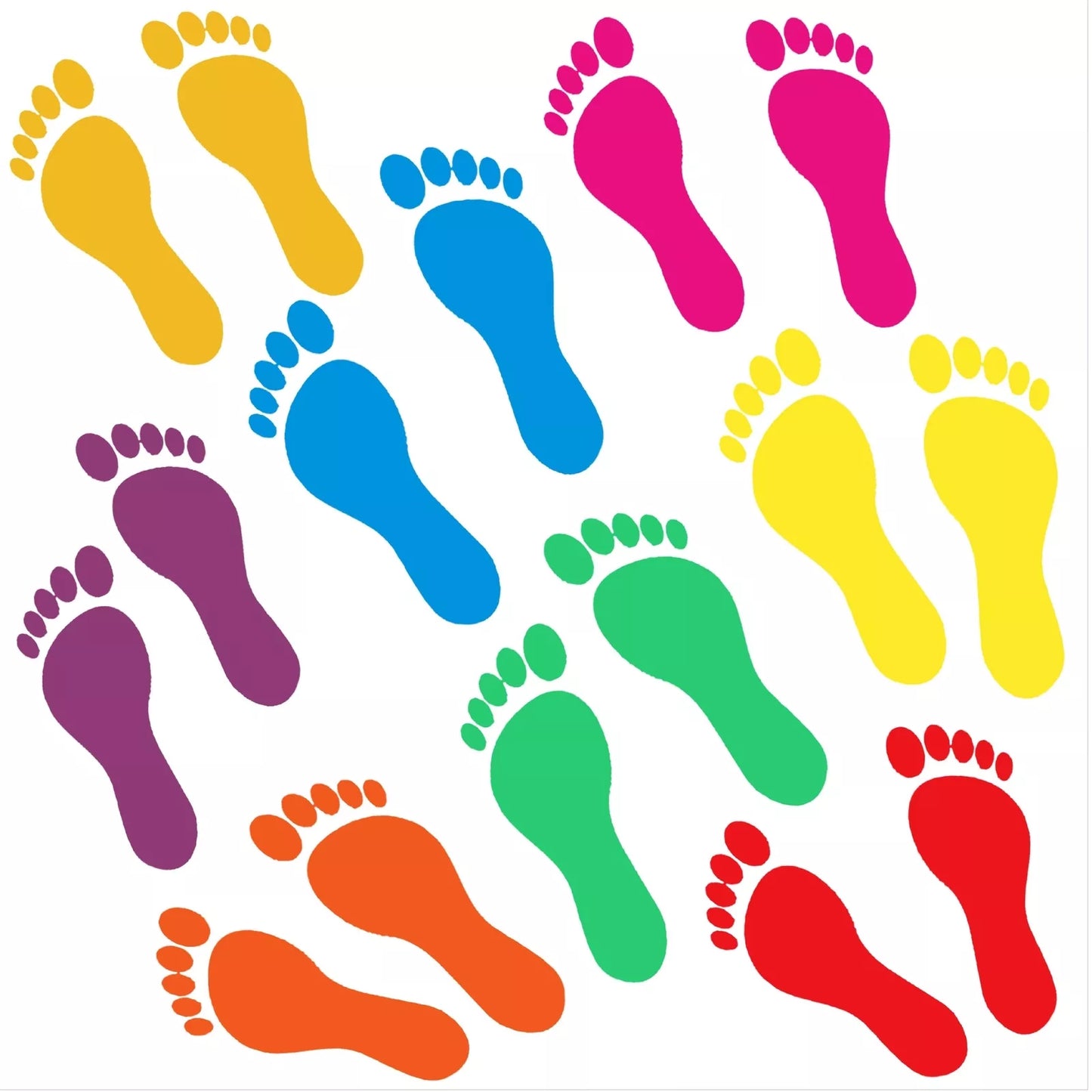 32 Pairs Kids Footprint Decal Stickers