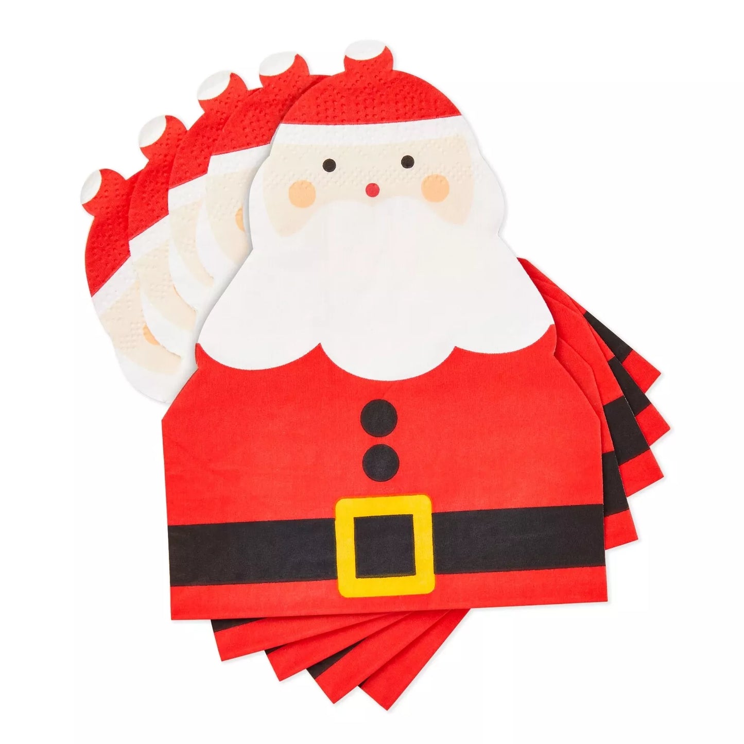 50 Pack Santa Claus Christmas Paper Napkins for Holiday Party Supplies, 5 x 6 In