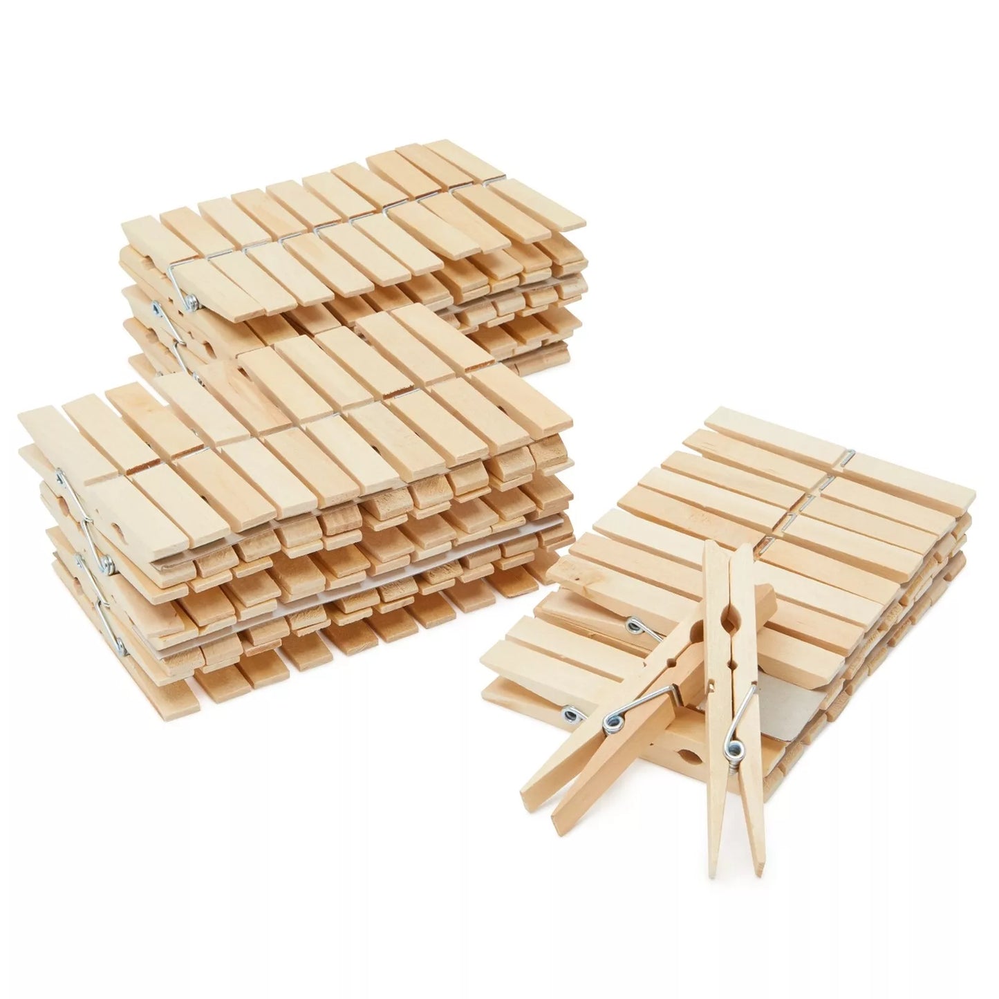 100-Pack Large Wooden Clothes Pins 4-Inch