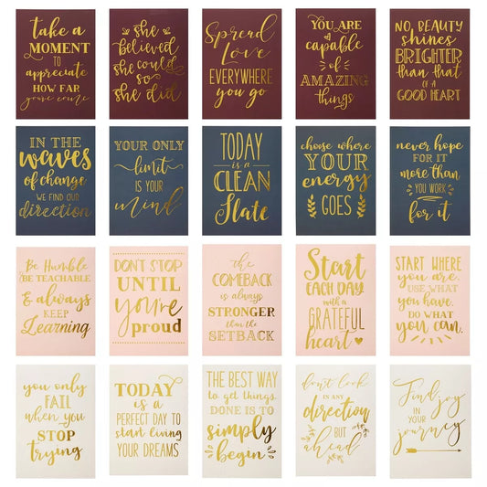 20-Pack Motivational Quotes Desk Cards with Stands