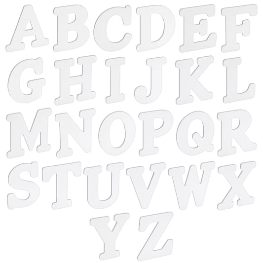 26-Piece Big Wooden Letters White Alphabet