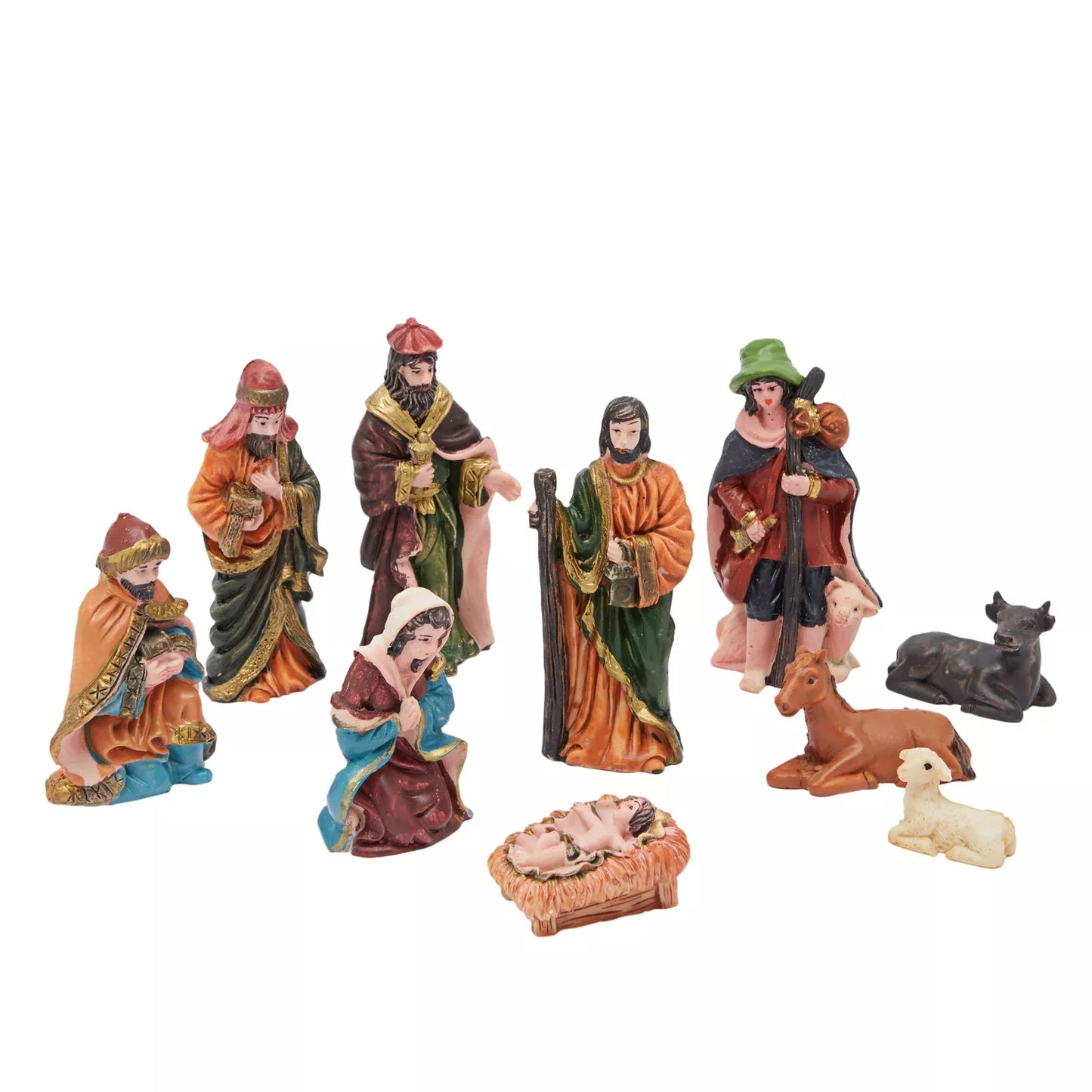 10-Piece Mini Christmas Nativity Scene Figurine Set