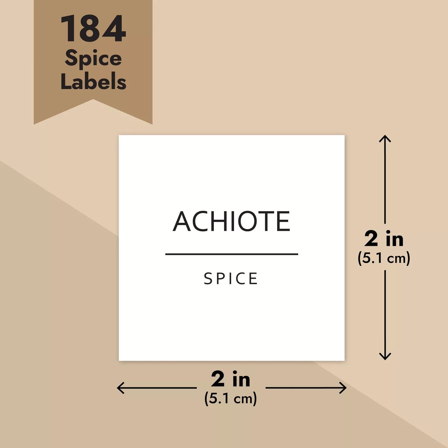 184 White Spice Jar Labels Preprinted and Water-Resistant