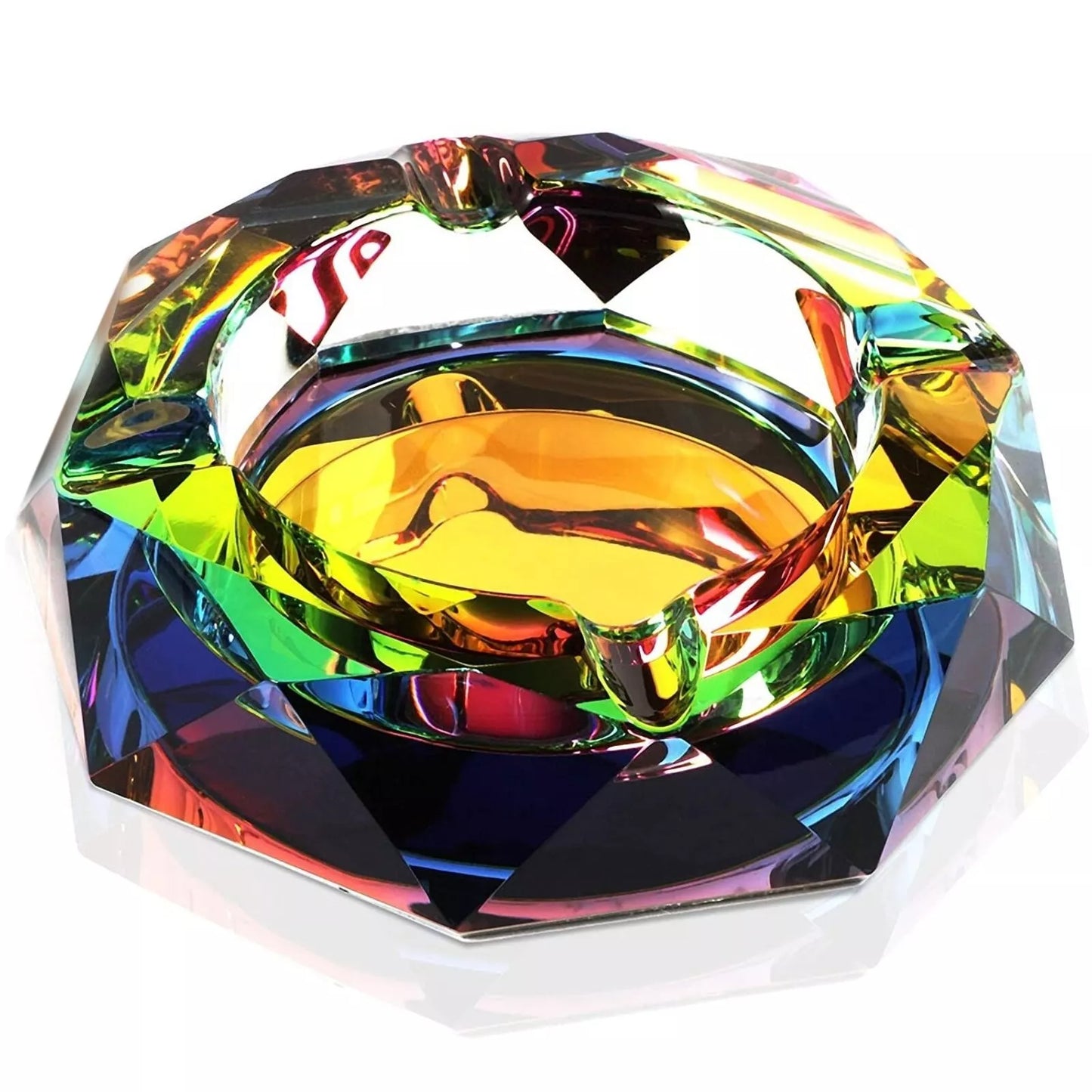 5-Inch Large Rainbow Crystal Ashtray