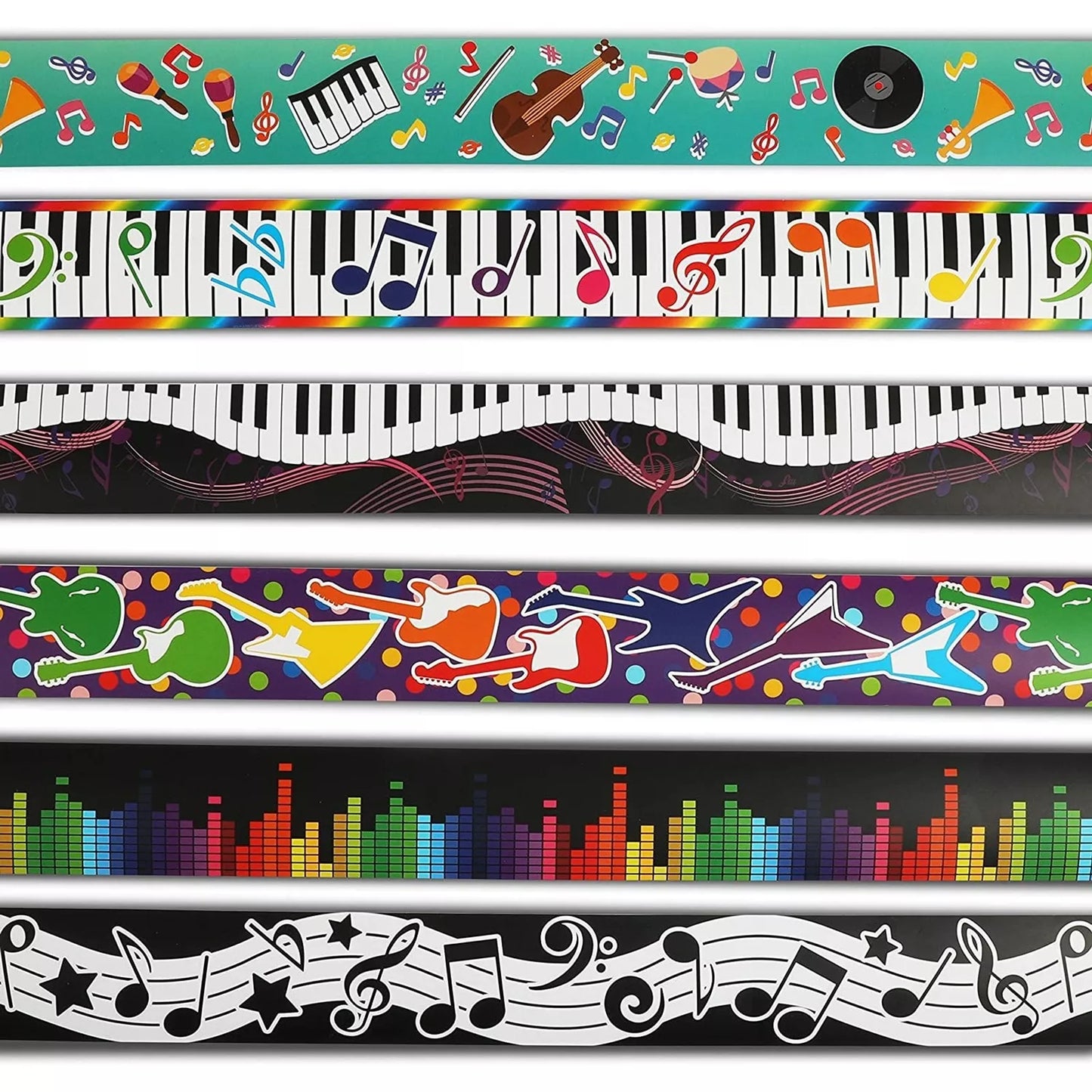 Bulletin Board Borders, Musical Classroom (2.3 x 36 in, 78 Pieces, 6 Designs)