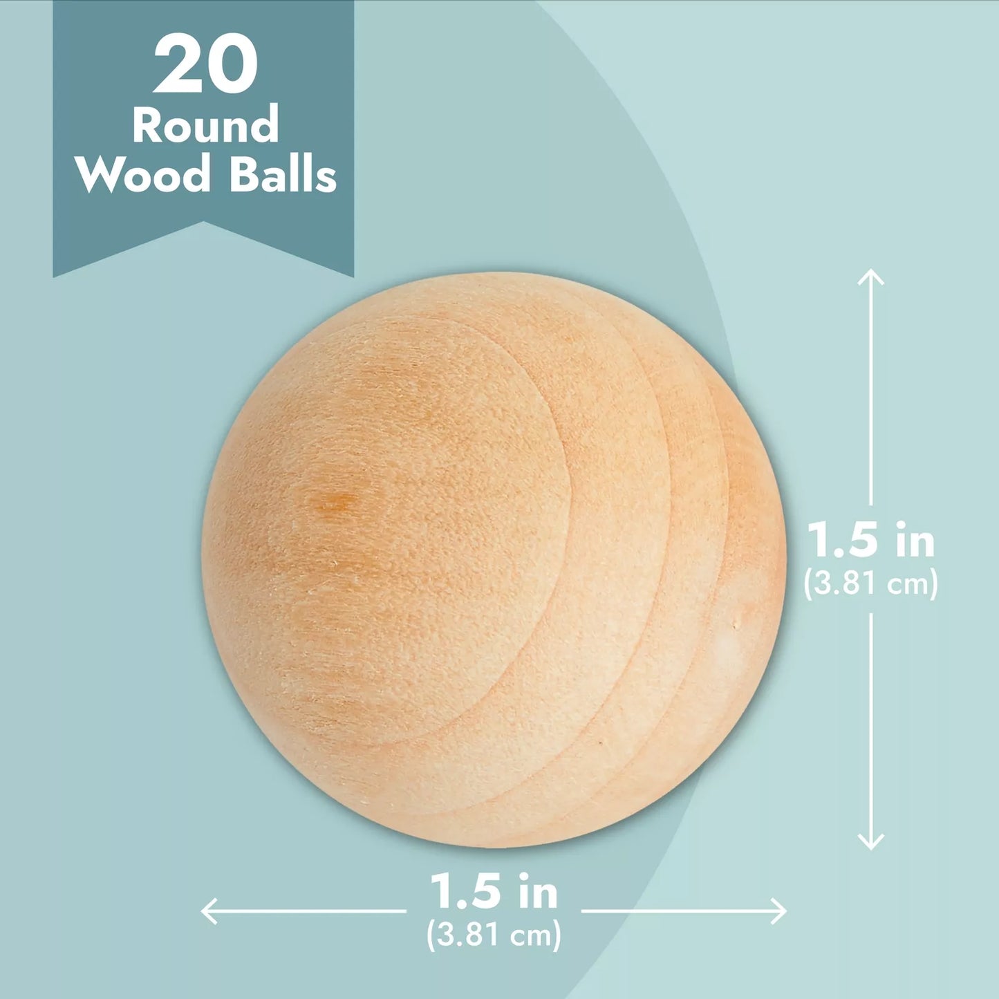 20-Pack 1.5-Inch Wooden Balls Unfinished Wood Spheres