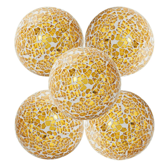 5-Pack 3-Inch Glass Orbs Decorative Balls for Home