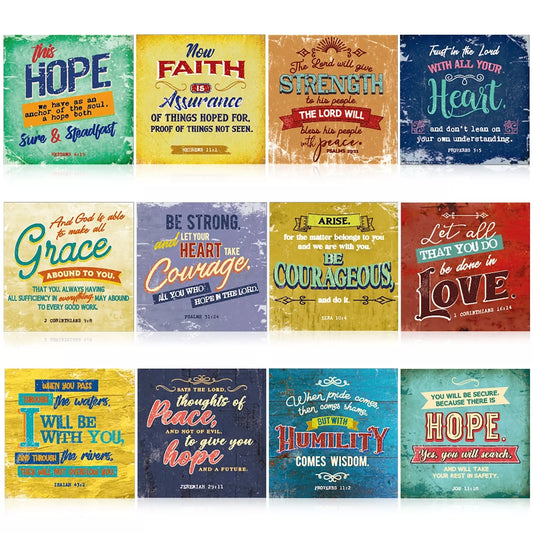 2-Pack Christian Bible Verse Posters Motivational Wall Art