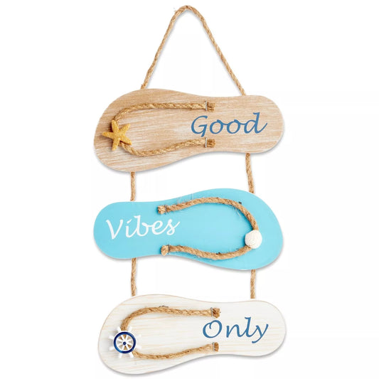 Wooden Hanging Wall Sign Beach Decor Good Vibes Only