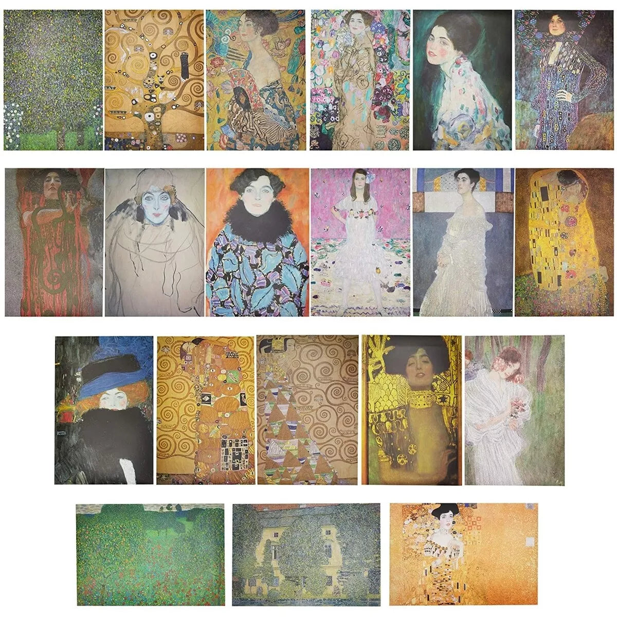 20-Pack Gustav Klimt Posters 13x19-Inch Wall Art