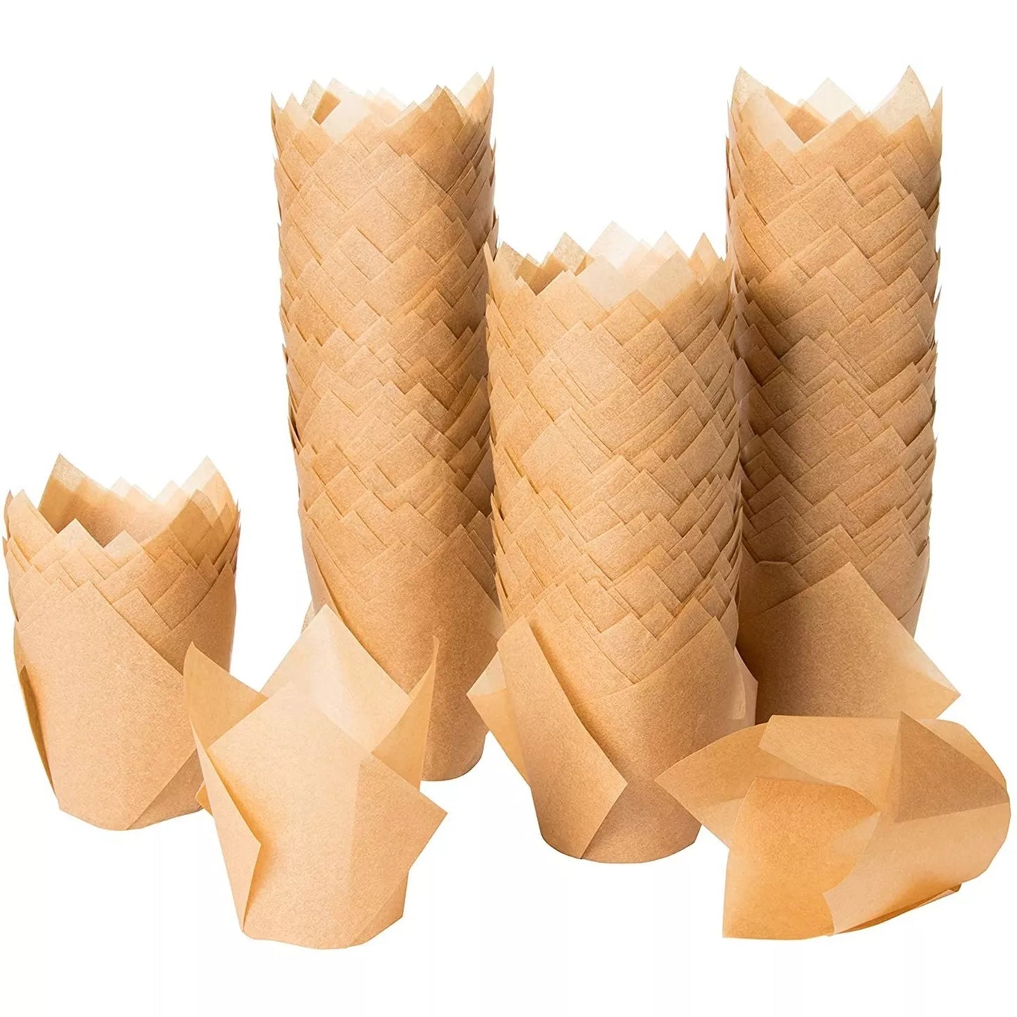 300-Pack Cupcake Muffin Liners Baking Cups for Weddings Baby Showers Kraft Brown