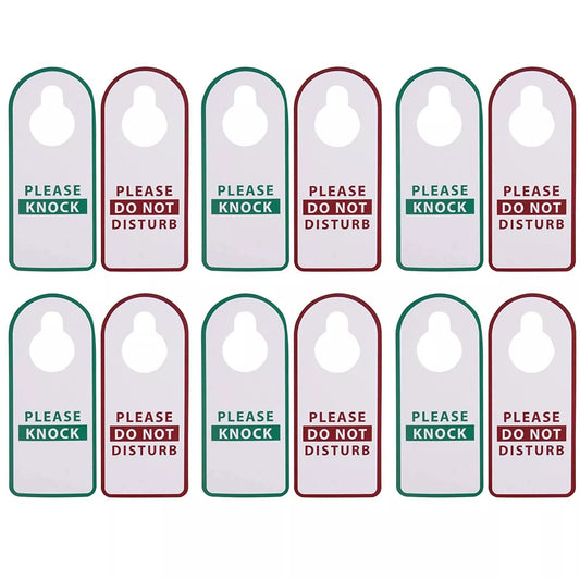 12-Pack Do Not Disturb Signs Please Knock Door Hangers Plastic