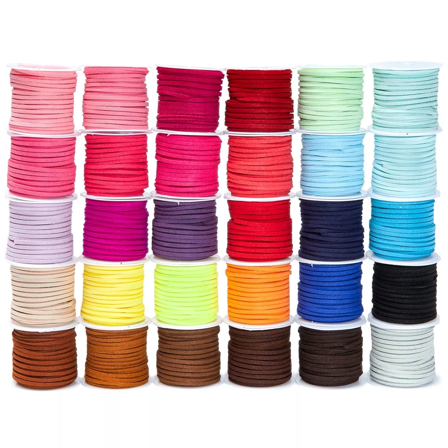 30 Spools Faux Leather Laces .5mm Vegan Suede Cord