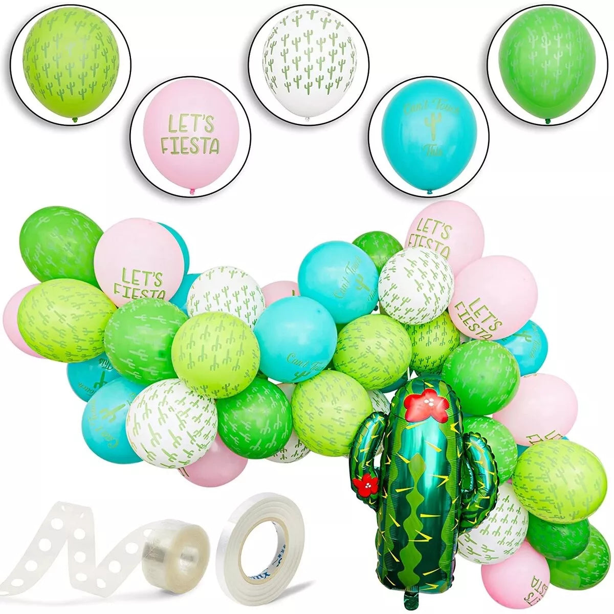 Fiesta Bachelorette and Cinco de Mayo Balloons with String (50 Pieces)