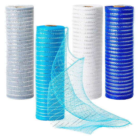 4-Pack Deco Mesh Ribbon for Wreaths