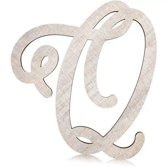 Wooden Monogram Alphabet Letter Q