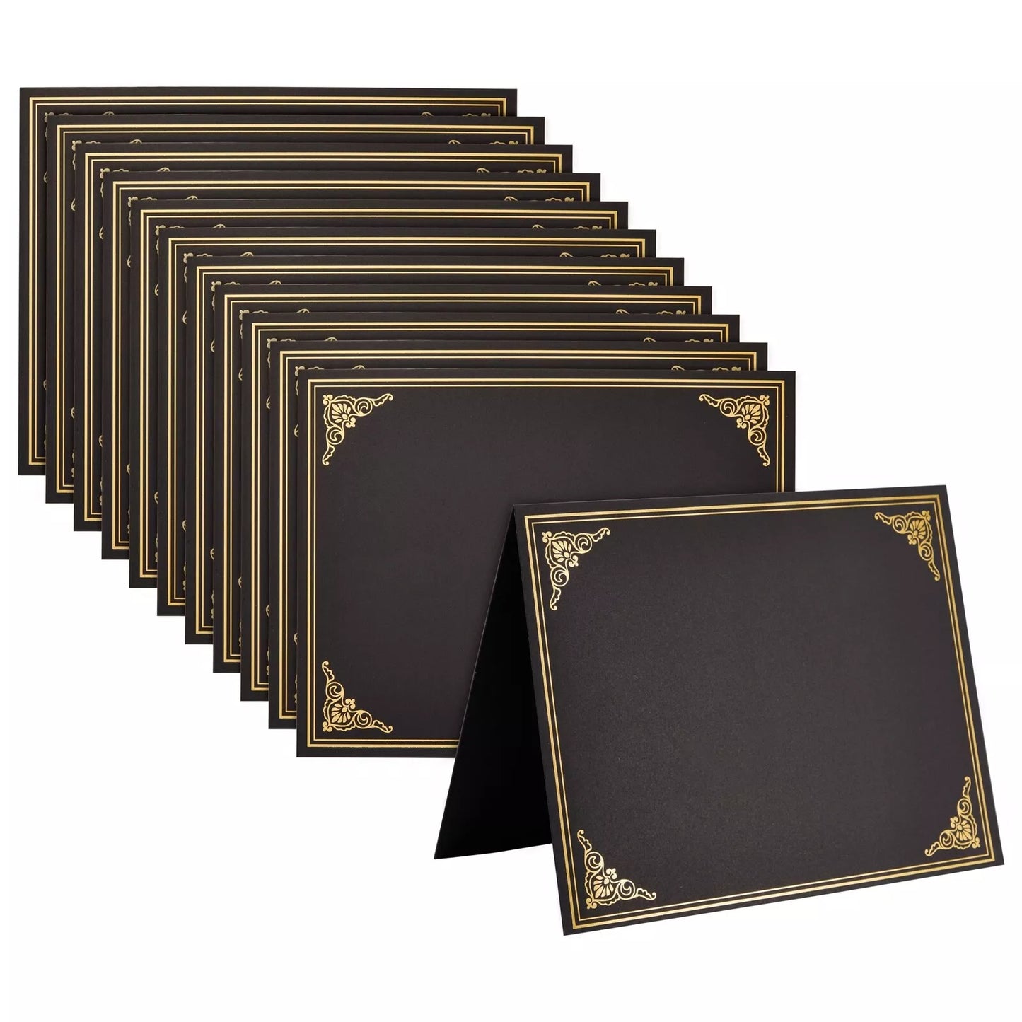 12-Pack Black Certificate Holders - Use as Award, Diploma Cover, Letter-Size