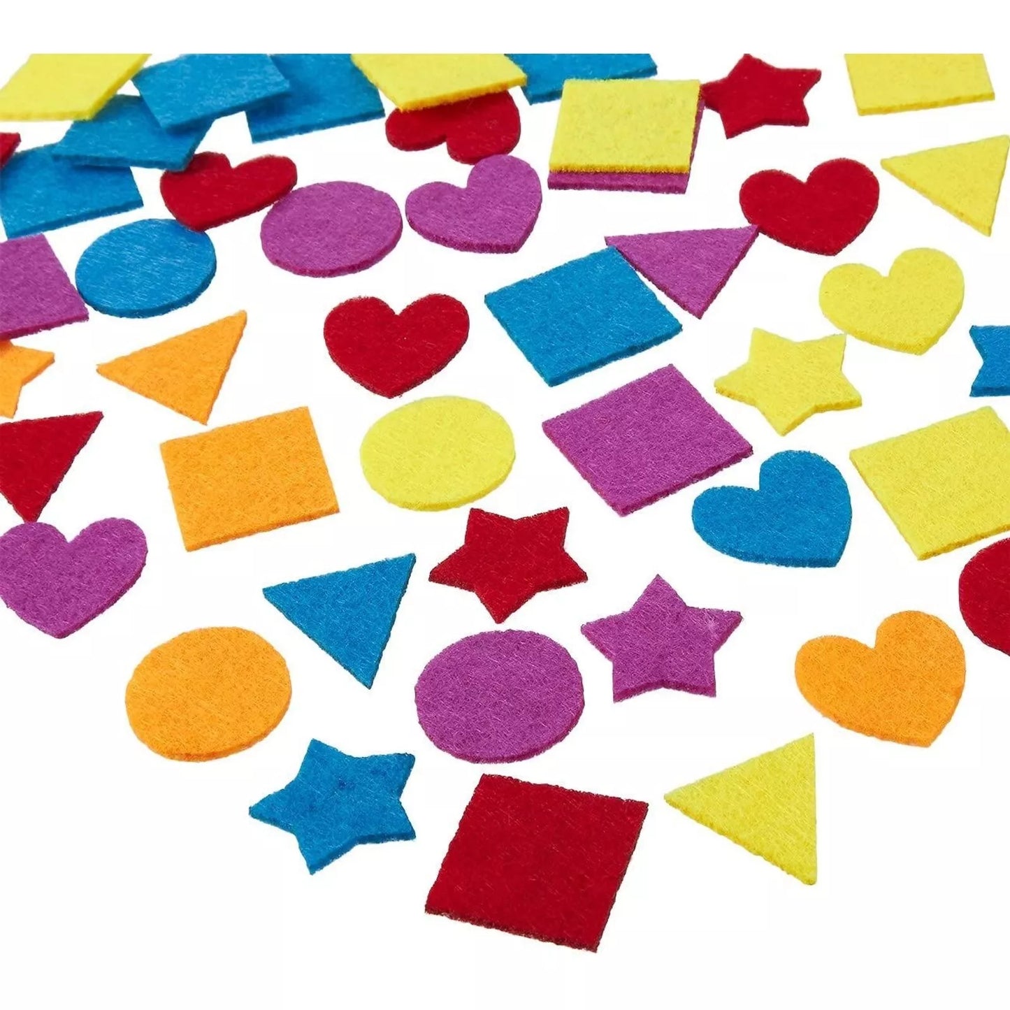 1000-Piece Assorted Felt Shapes, Hearts, Stars, and Geometric Designs