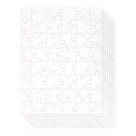 36 Sheets Blank Jigsaw Puzzles - 8.5 x 11 Inches, DIY Bulk