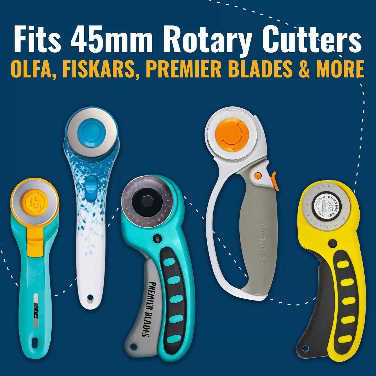 15-Pack 45mm Rotary Cutter Blades