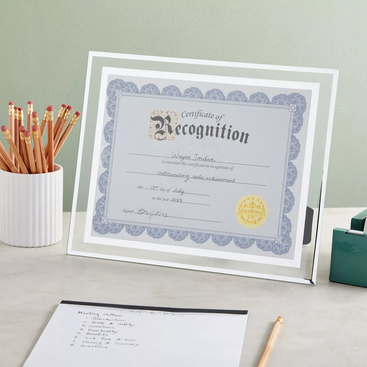 4-Pack Glass Diploma Holders Floating Frame Certificate Covers