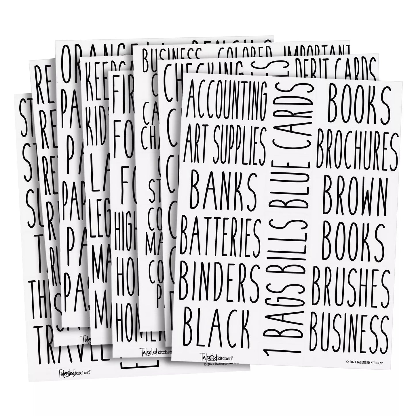 138 Office & Craft Labels for Storage Bins Black Font, All Caps