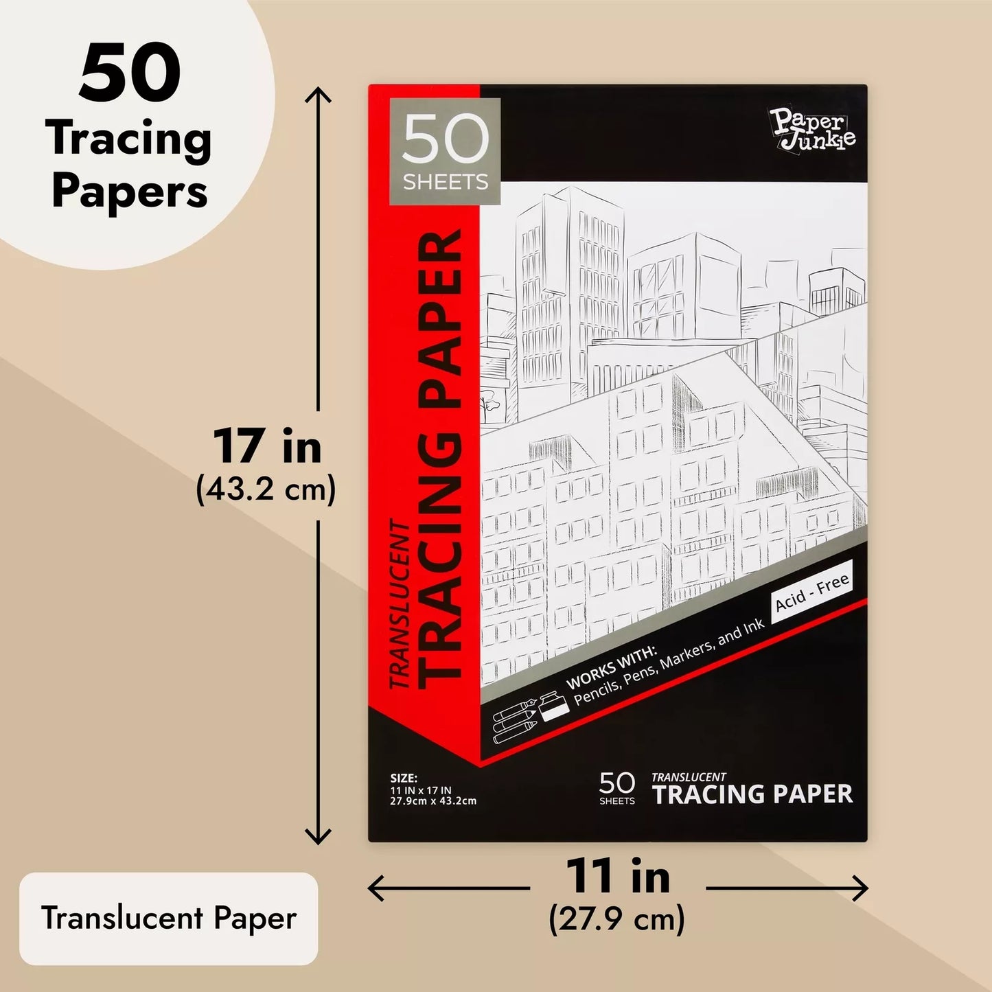 50 Sheets Translucent Vellum Paper