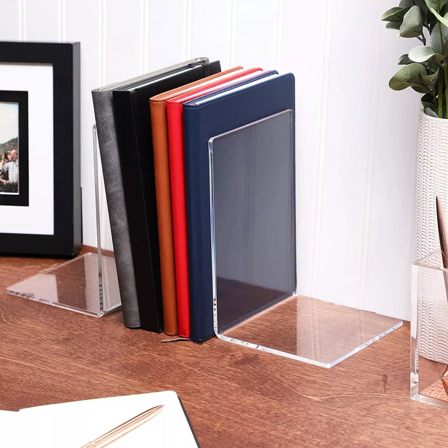 6-Pack Acrylic Bookends for Shelves