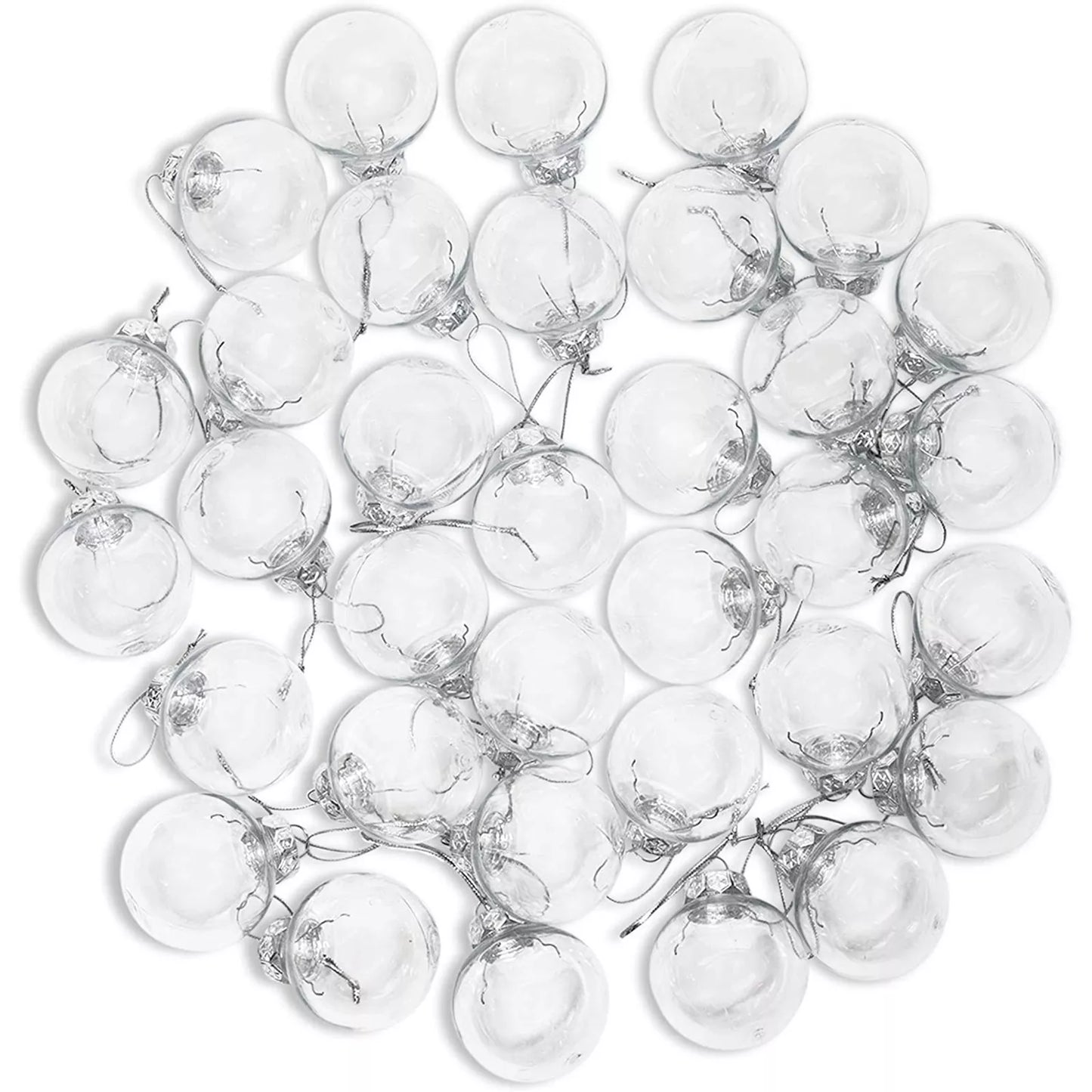 36-Pack Mini Clear Fillable Christmas Ornaments