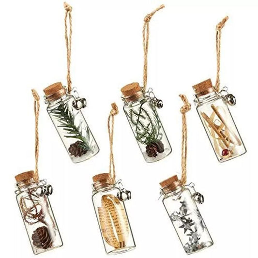 6-Pack Mini Glass Bottles with Cork Lids and Jute String