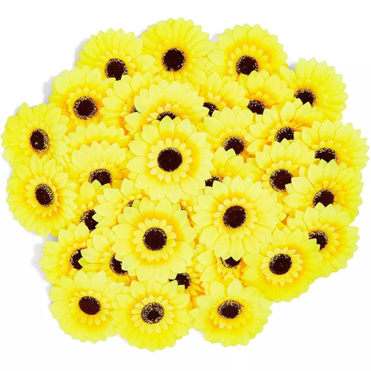 36-Pieces Artificial Silk Sunflower Heads