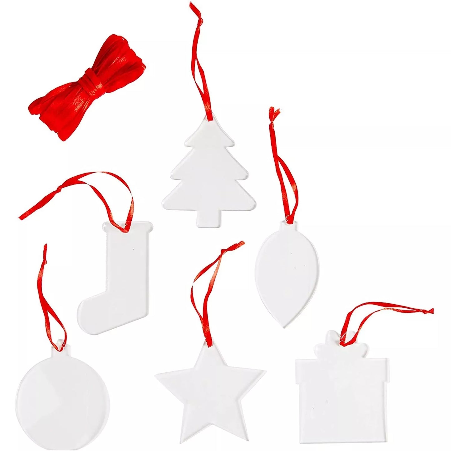 24-Pack 3-Inch Clear Acrylic Christmas Ornaments