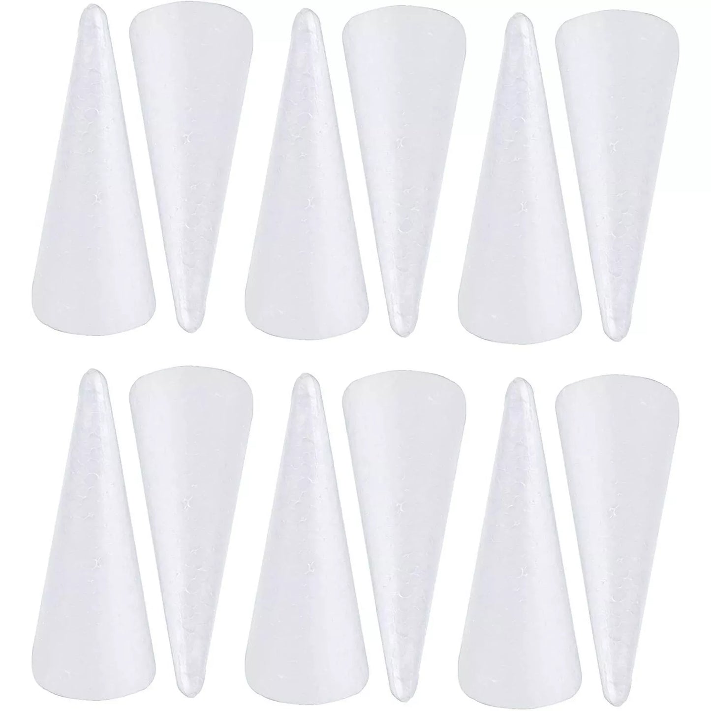 12-Pack Foam Cones White