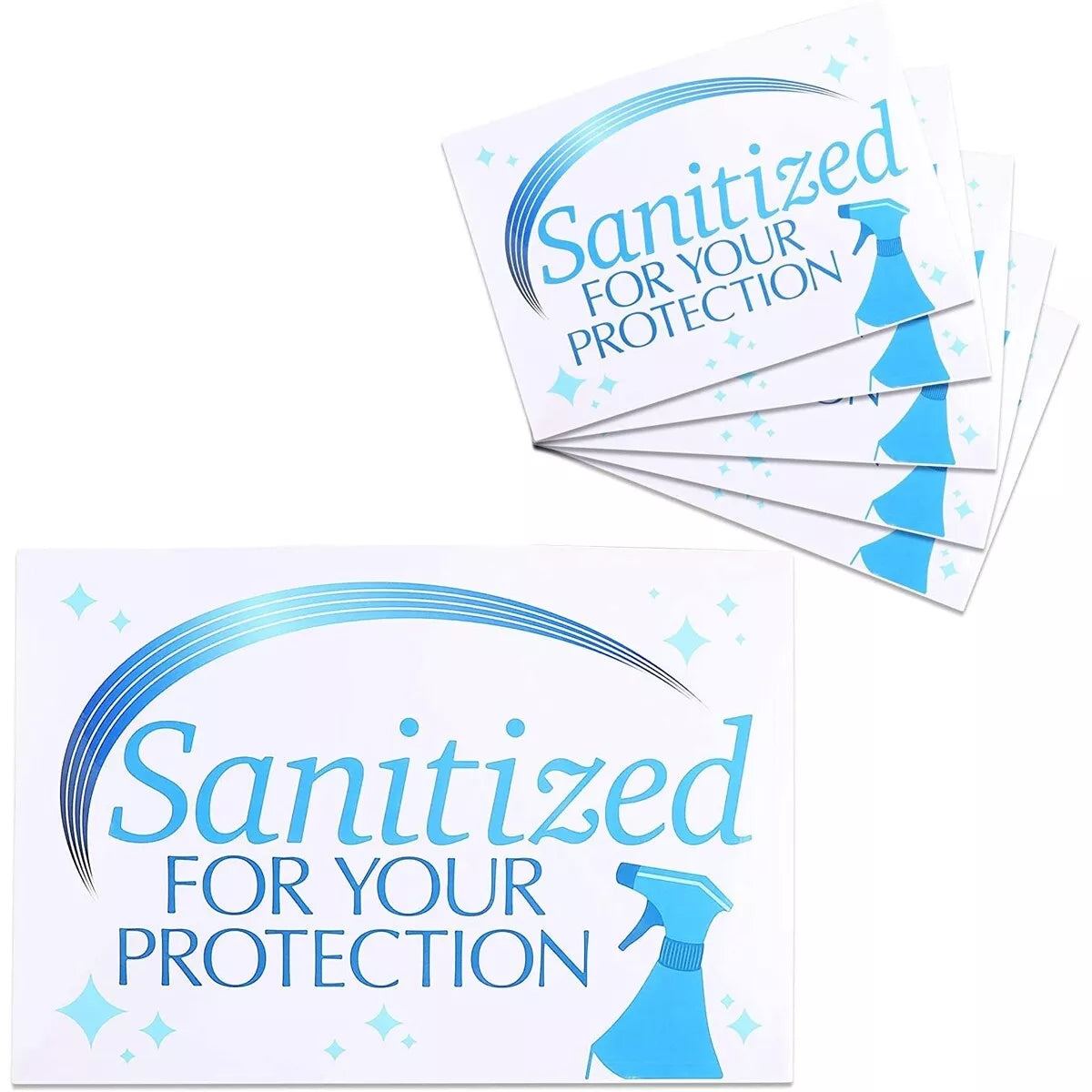 12-Pack 'Cleaned for Your Protection' Signs for Businesses