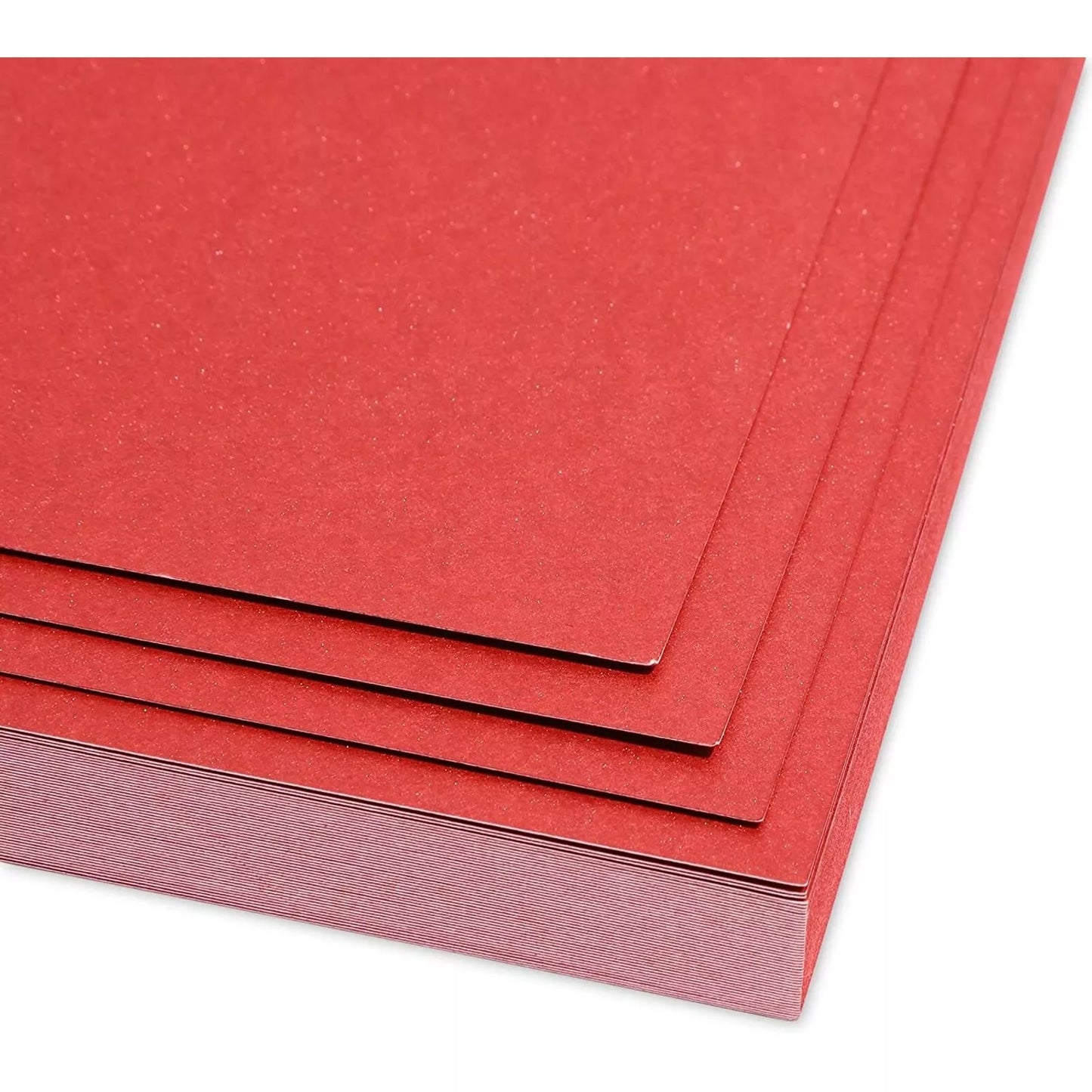 50-Pack Red Metallic Cardstock for Christmas Crafts, 8.5x11