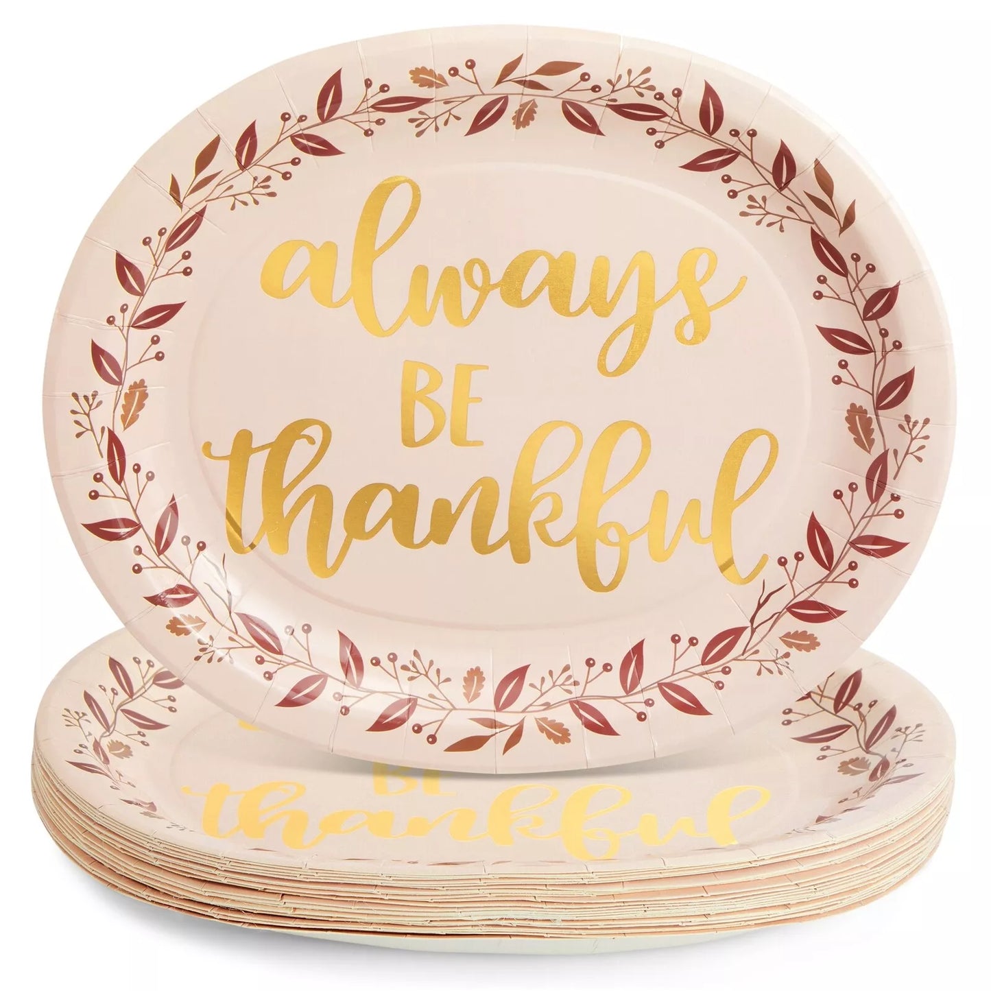 Thanksgiving Paper Plates -24pcs Thankful Disposable Paper Plate Party Décor