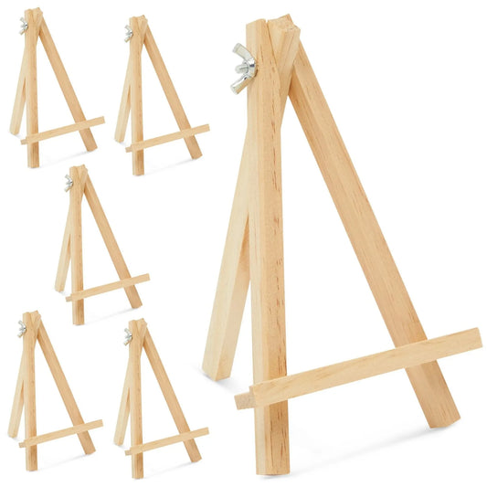 6-Pack Mini Wooden Easel Stands 7-Inch,Place Card Holders