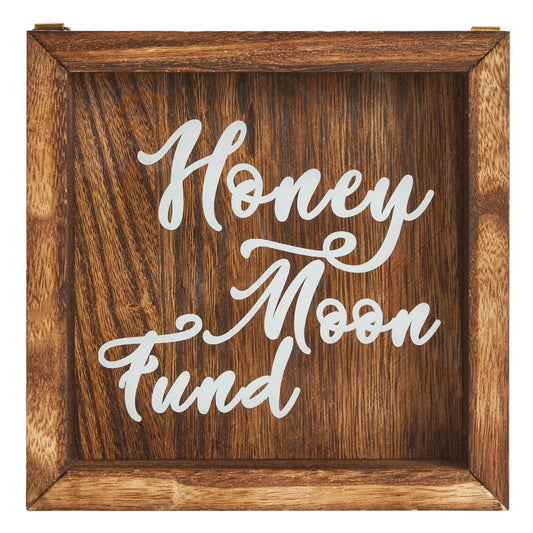 Wooden Honeymoon Fund Box 7x7-Inch