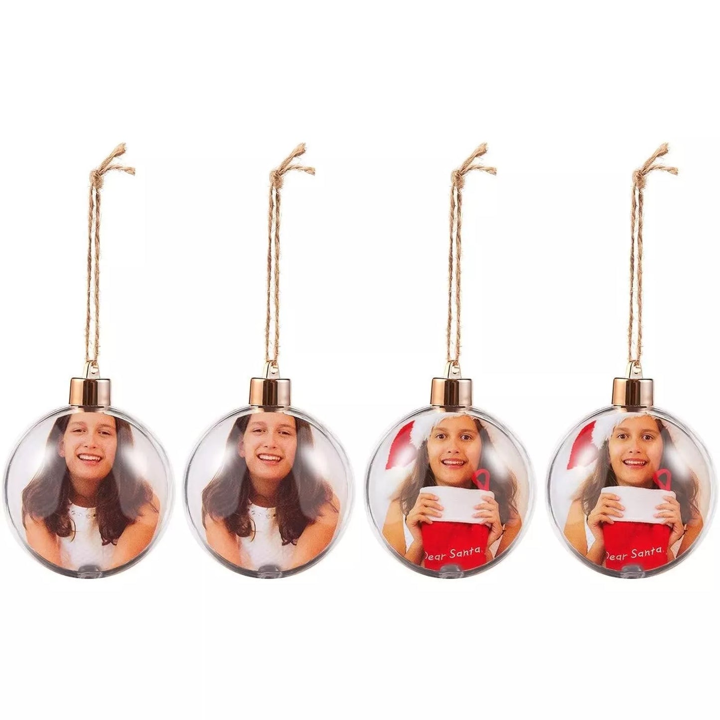 4-Pack 2.7-Inch Photo Ornaments Balls for Christmas Tree