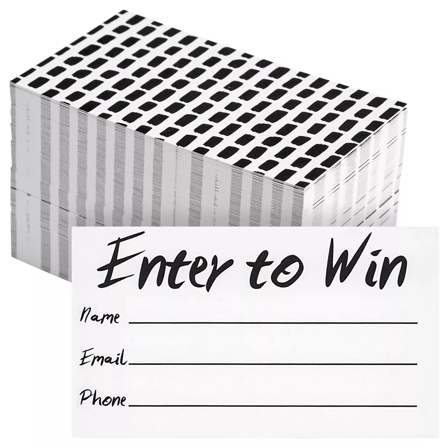 200 Enter to Win Cards - Raffle Tickets for Contests, Ballots, Carnivals