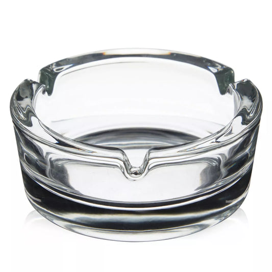 6-Pack Glass Ashtrays Clear, 4 x 1.5 Inches